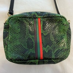 Clare V midi sac. Snake print